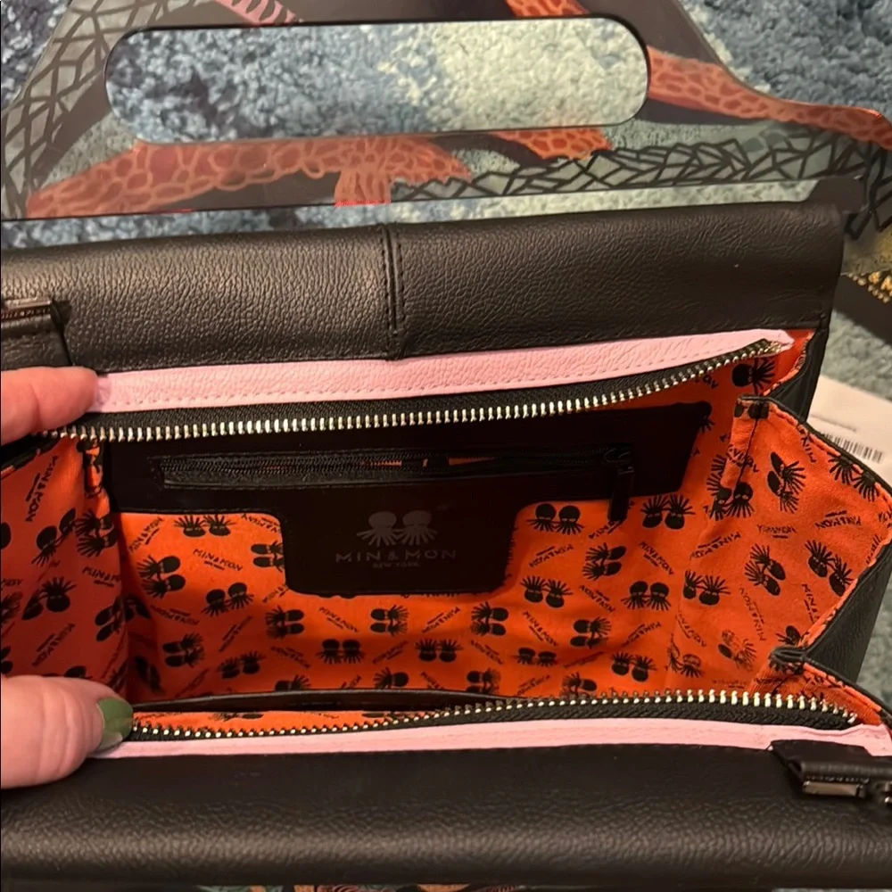 Min & Mon Black Bag with Vibrant Snake Design - Picture 5 of 16